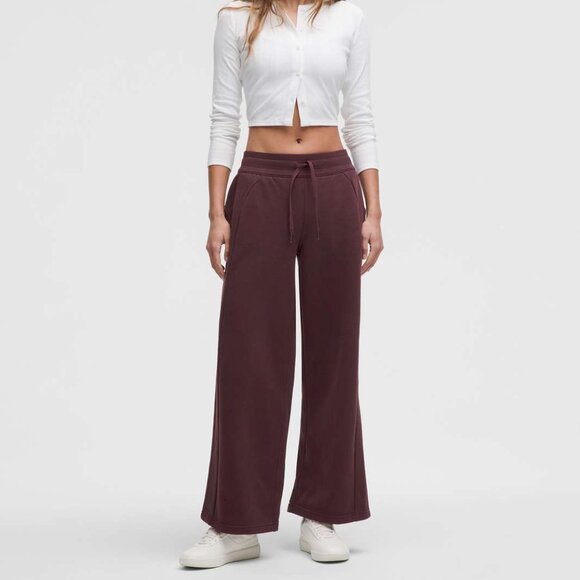 lululemon athletica Pants - NWT Lululemon Scuba Mid-Rise Wide-Leg Pant *Short, S, Goodnight Plum